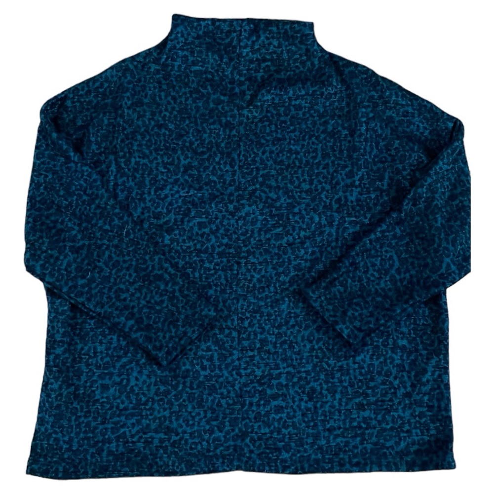 Banana Republic Teal Blue Patterned Turtleneck Sweater